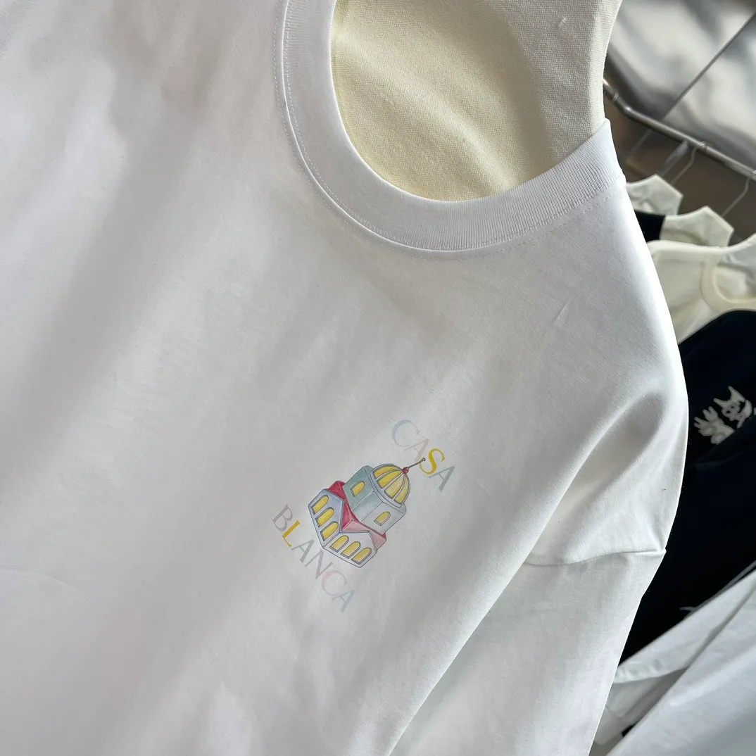 Casablanca Classic Series T ， ， 。 ， Classic ， In Stock ！ ：White Black Size：S M L XL XXL